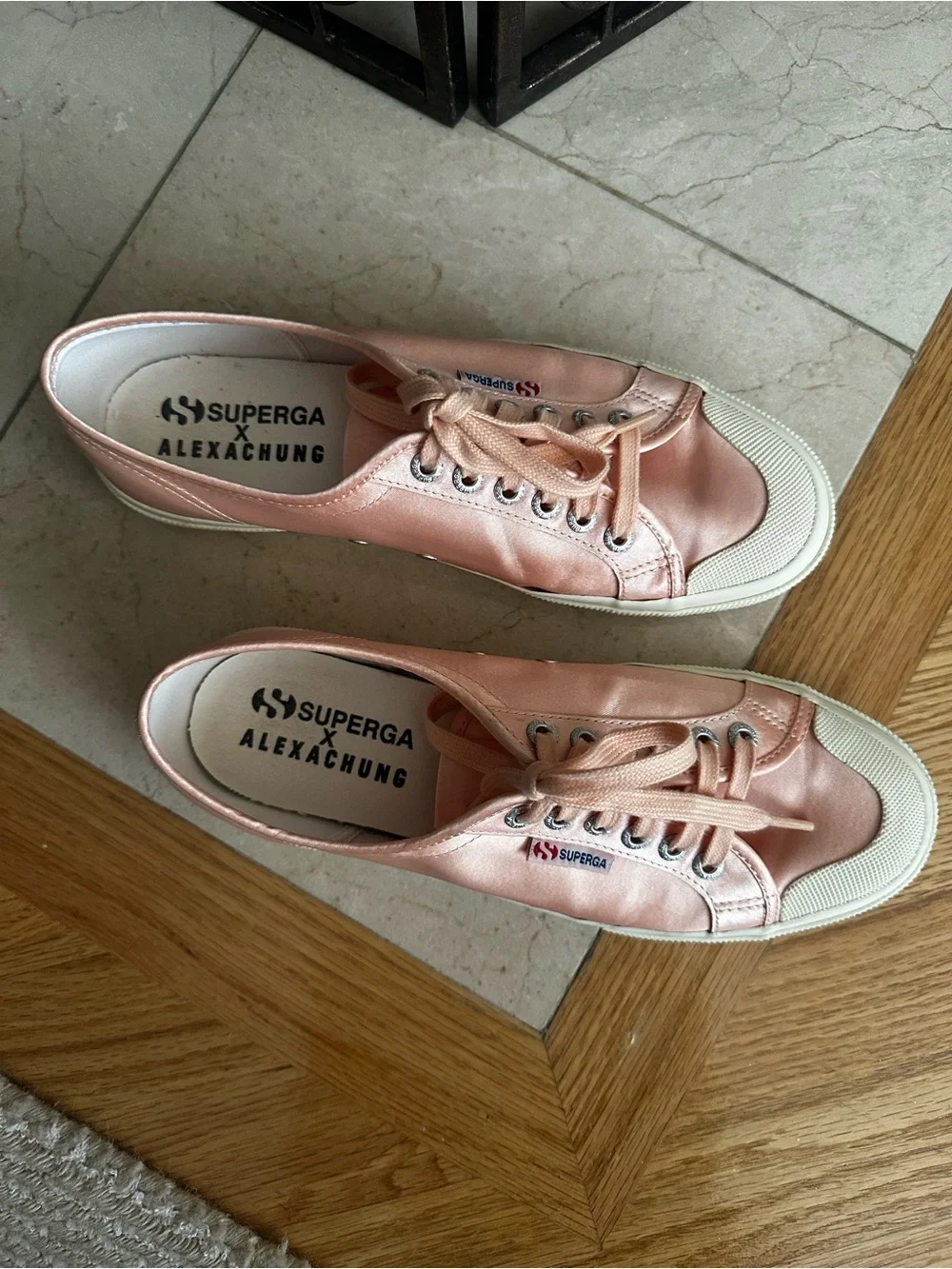 Superga X Alexa Chung Peach Pink Canvas Low-Top Sneakers
